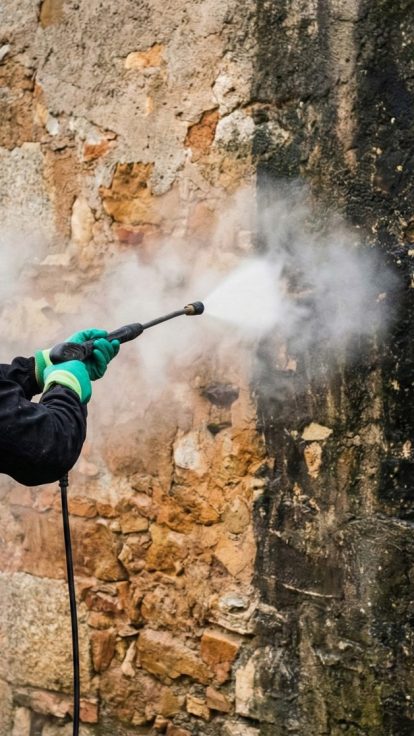 Démoussage de façade à la vapeur dans les Alpes-Maritimes 06